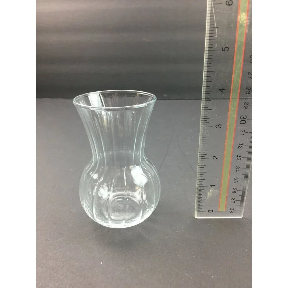 Clear Glass Trumpet Mini Flower Bud Vase Small 4